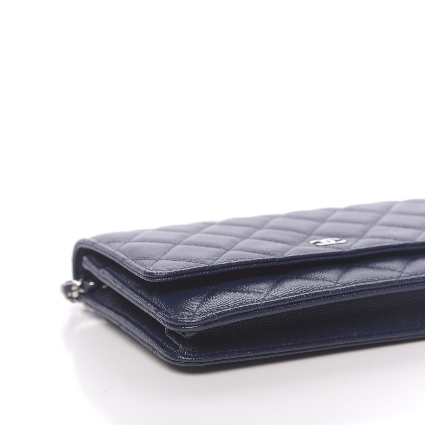 Caviar Quilted Wallet On Chain WOC Blue
