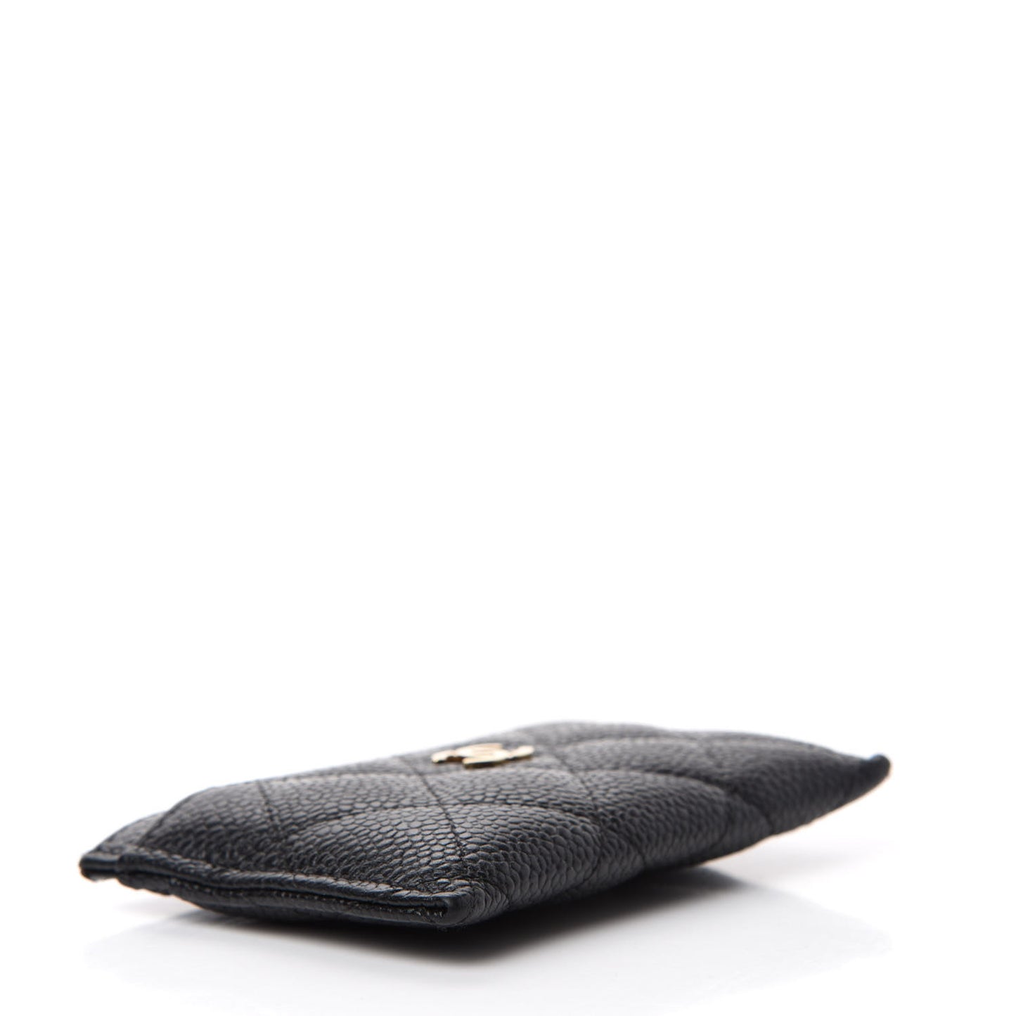 Caviar Quilted Card Holder Black