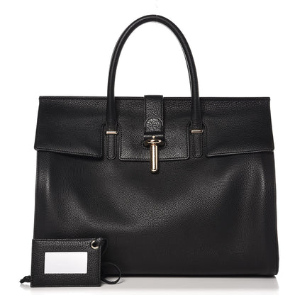 Balenciaga Grained Calfskin M Tube Round Tote Black 1 of 10