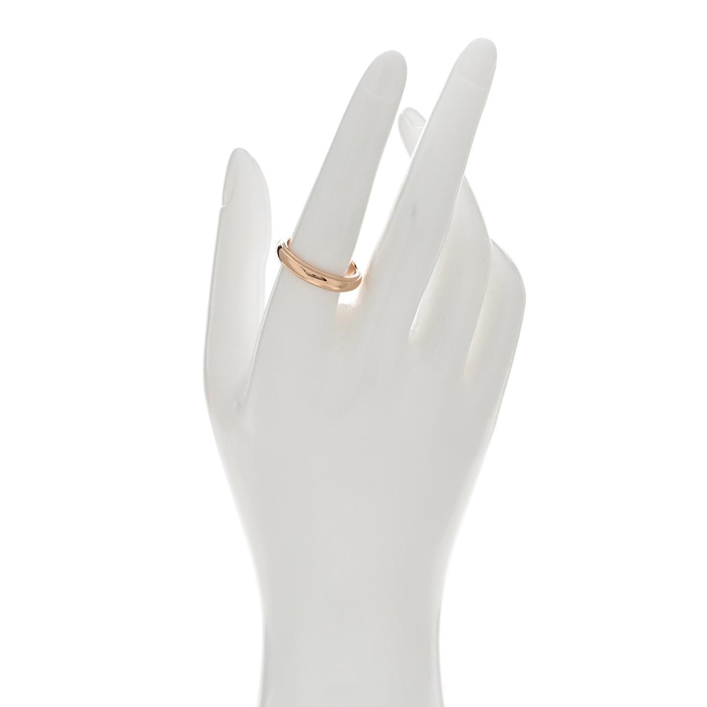 18K Rose Gold 4mm Essential Double Milgrain Band Ring 58 8.25
