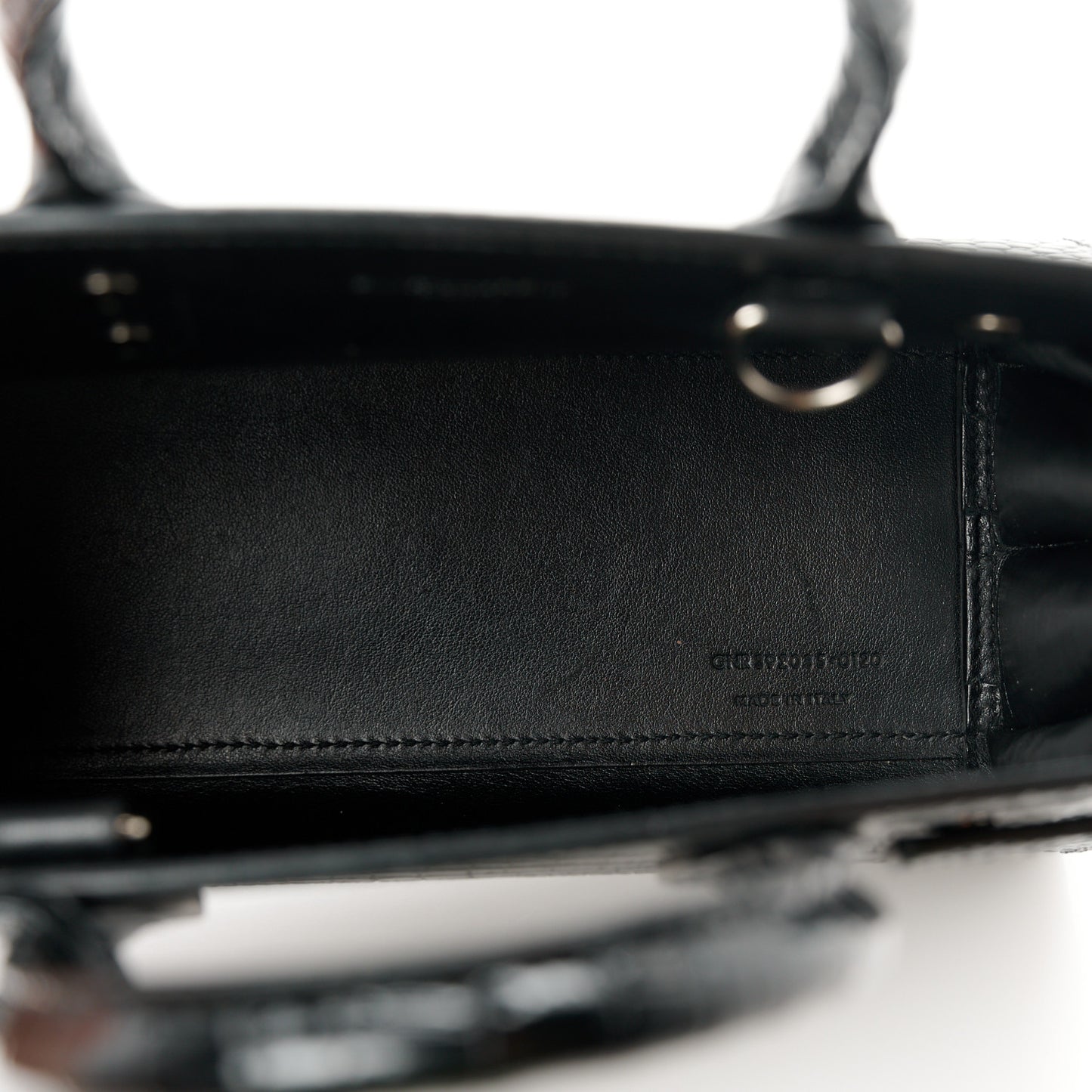 Calfskin Crocodile Embossed Nano Sac De Jour Black