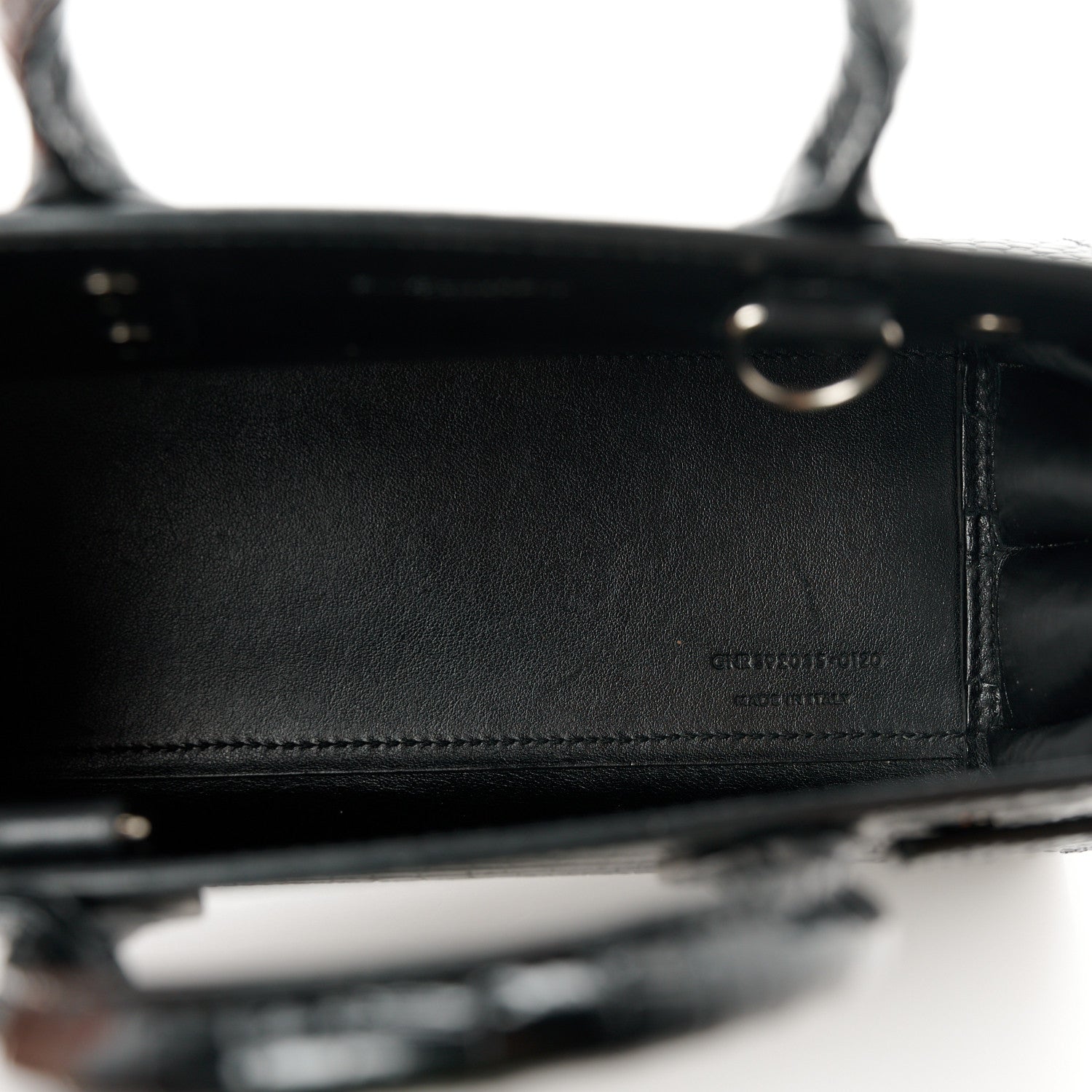 Saint Laurent Calfskin Crocodile Embossed Nano Sac De Jour Black 5 of 11