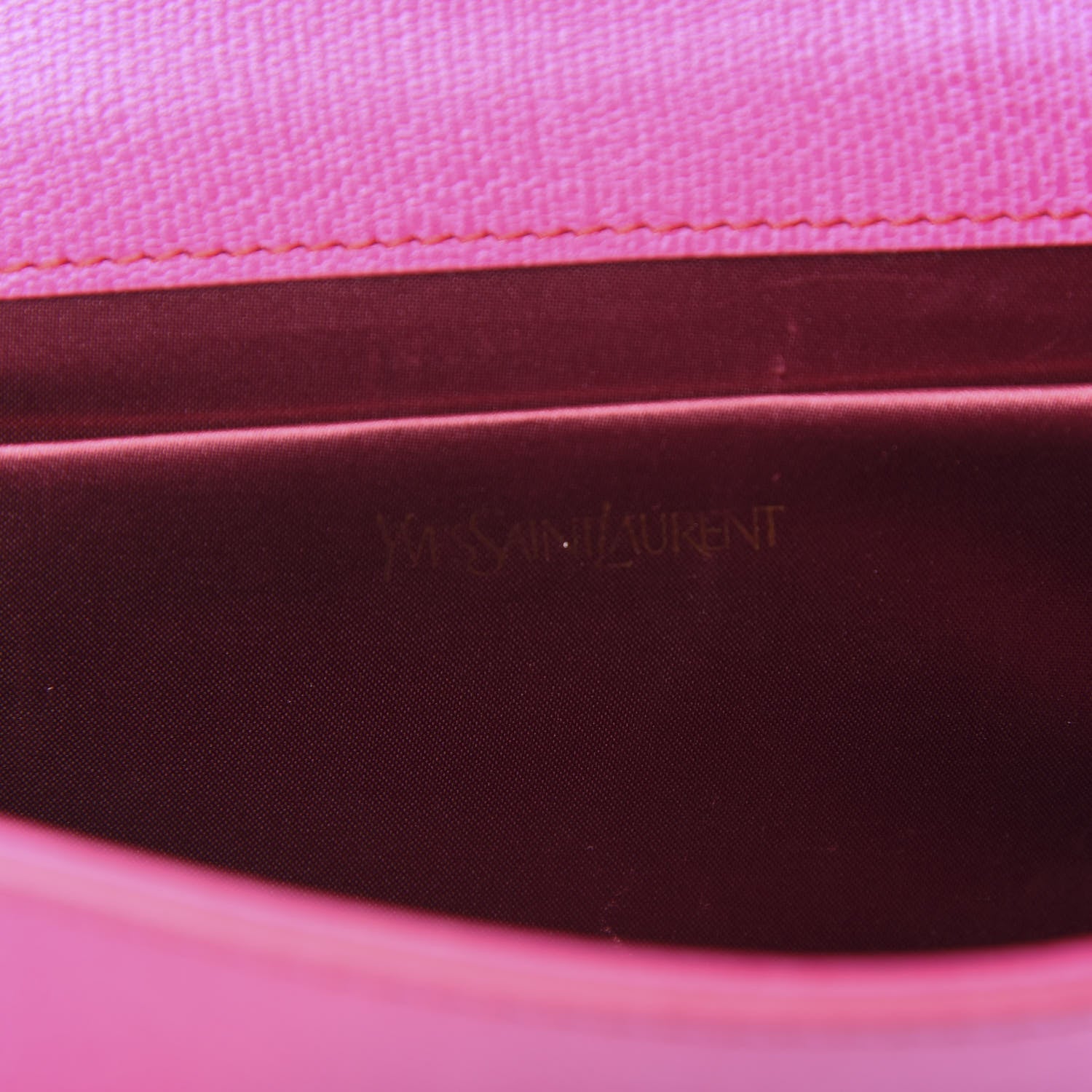 Saint Laurent Textured Calfskin Y Ligne Clutch Fuchsia 8 of 10