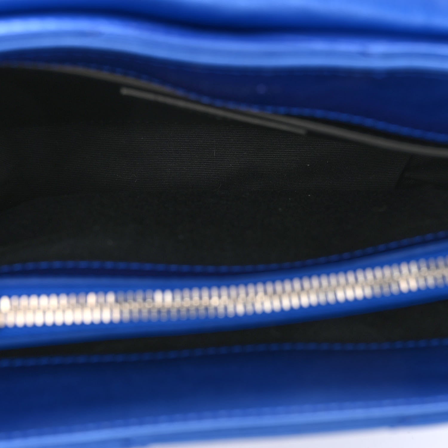 Saint Laurent Metallic Calfskin Y Quilted Monogram Small Loulou Chain Satchel Blue Royal 5 of 9