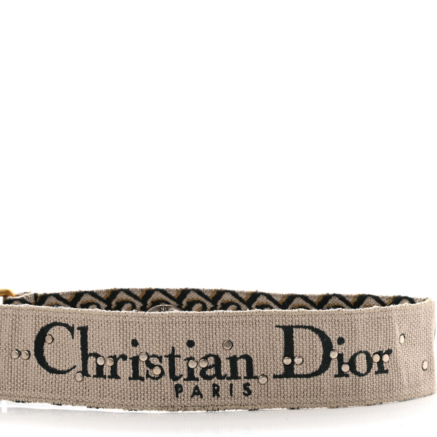 Christian Dior Oblique Studded Shoulder Strap Green Multicolor 3 of 6