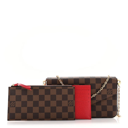 Louis Vuitton Damier Ebene Pochette Felicie Chain Wallet 3 of 11