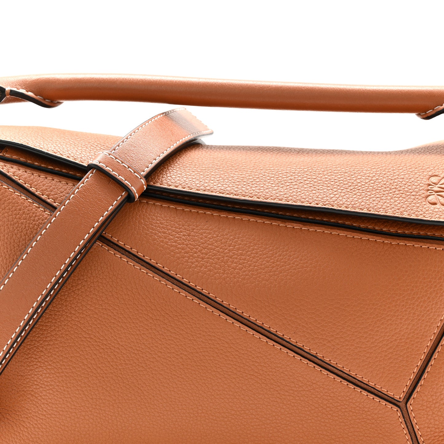 Grained Calfskin Small Puzzle Bag Tan