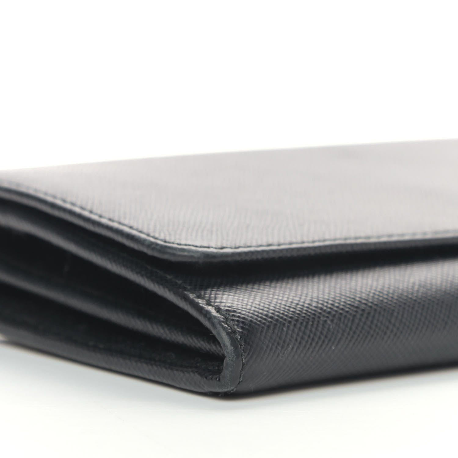 Prada Saffiano Metal Oro Chain Wallet Black 8 of 9