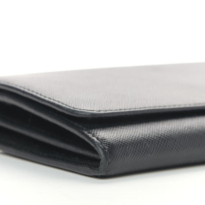 Prada Saffiano Metal Oro Chain Wallet Black 8 of 9