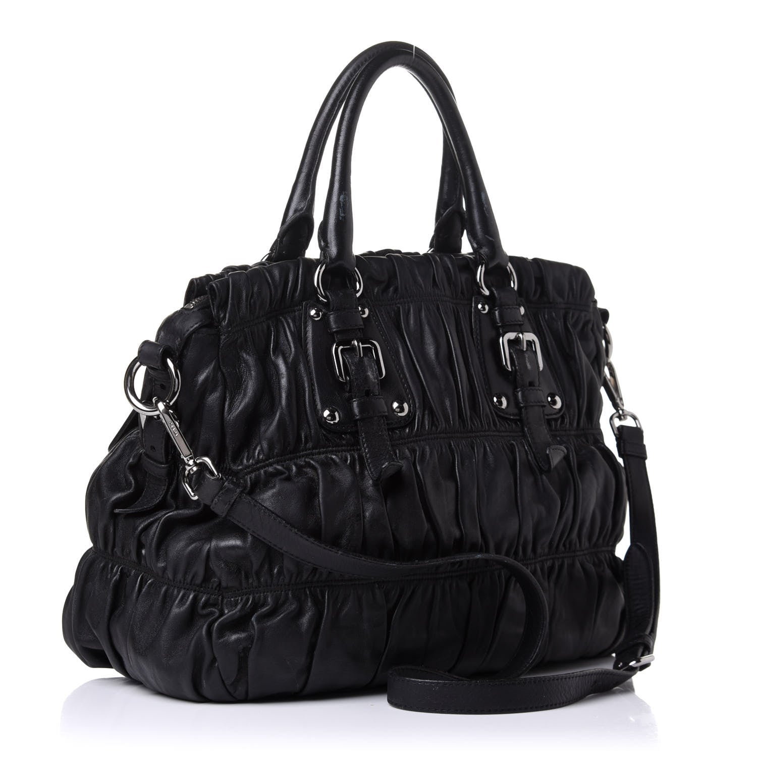 Prada Nappa Gaufre Tote Black 3 of 15