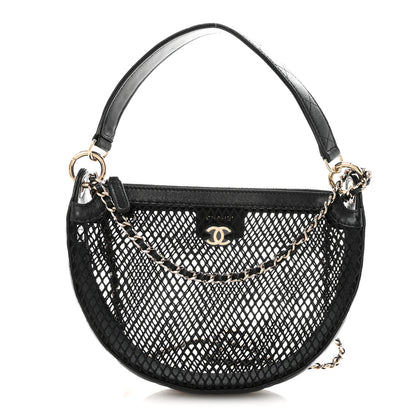 Chanel Mesh Shiny Lambskin Chain Hobo Black 1 of 11