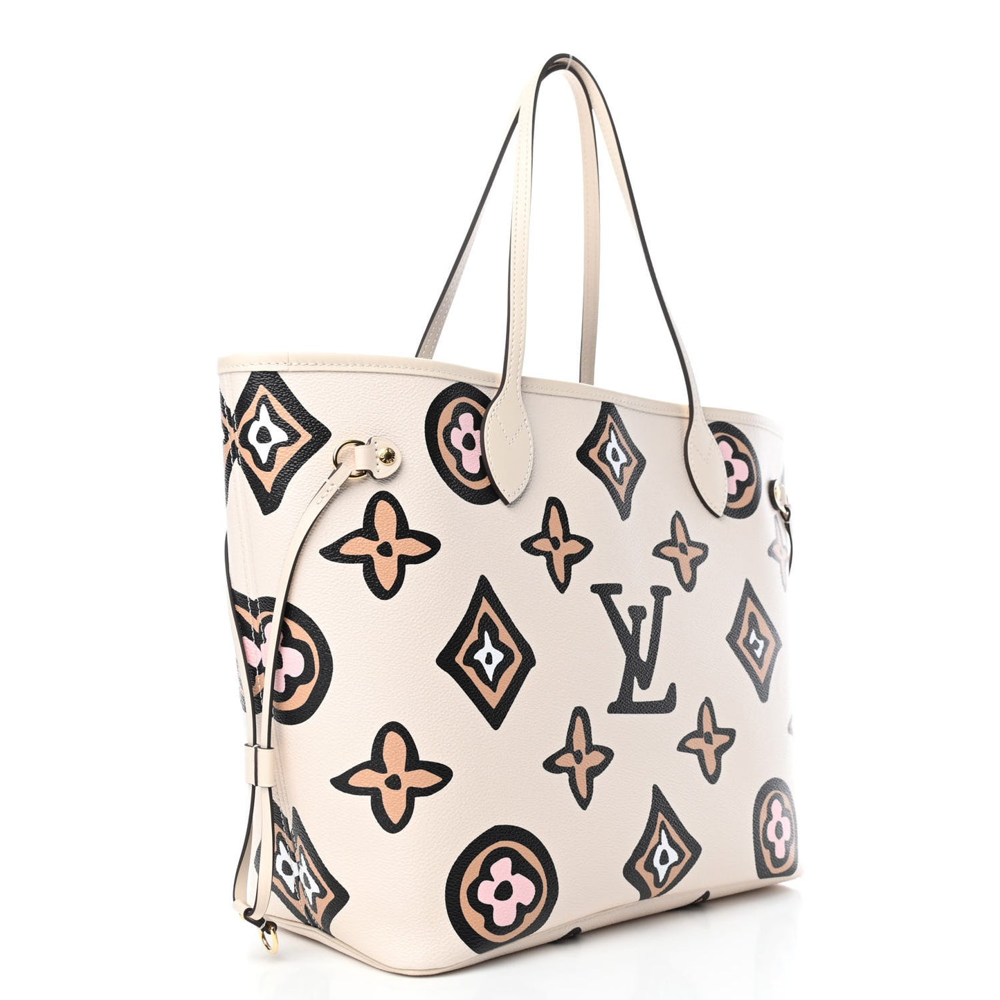 Monogram Giant Wild At Heart Neverfull MM Creme