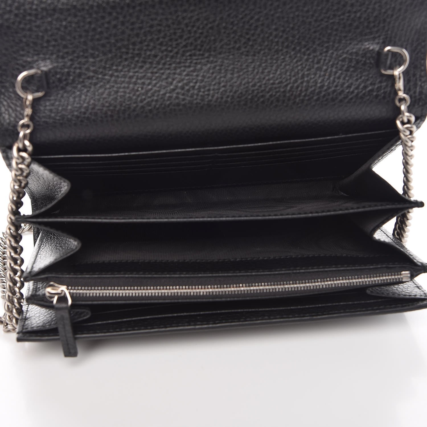 Gucci Calfskin Mini Dionysus Chain Wallet Black 5 of 8