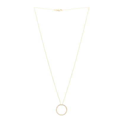 Roberto Coin 18K Yellow Gold Diamond Medium Tiny Treasures Circle Pendant Necklace 3 of 5