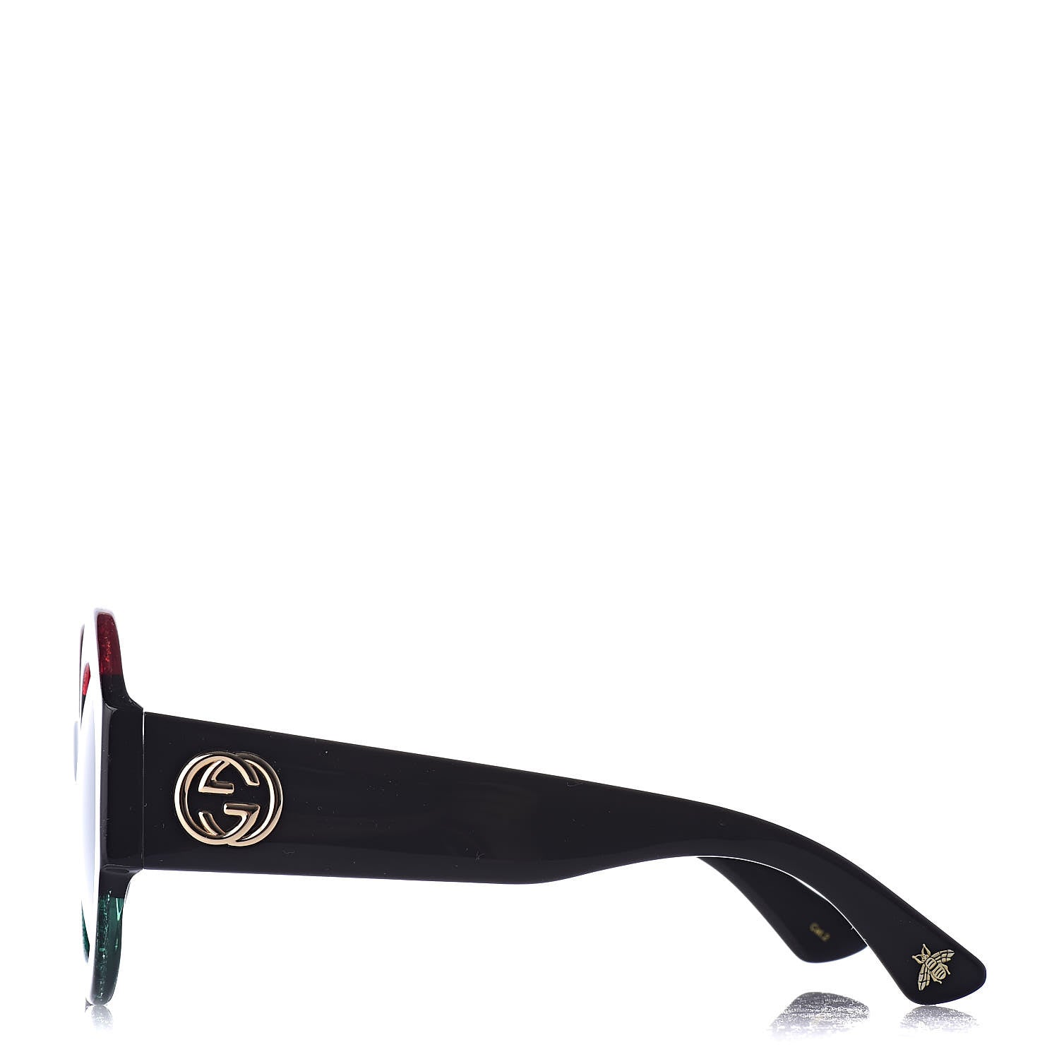Gucci Acetate Round GG0084S Sunglasses Black Red Green 3 of 8