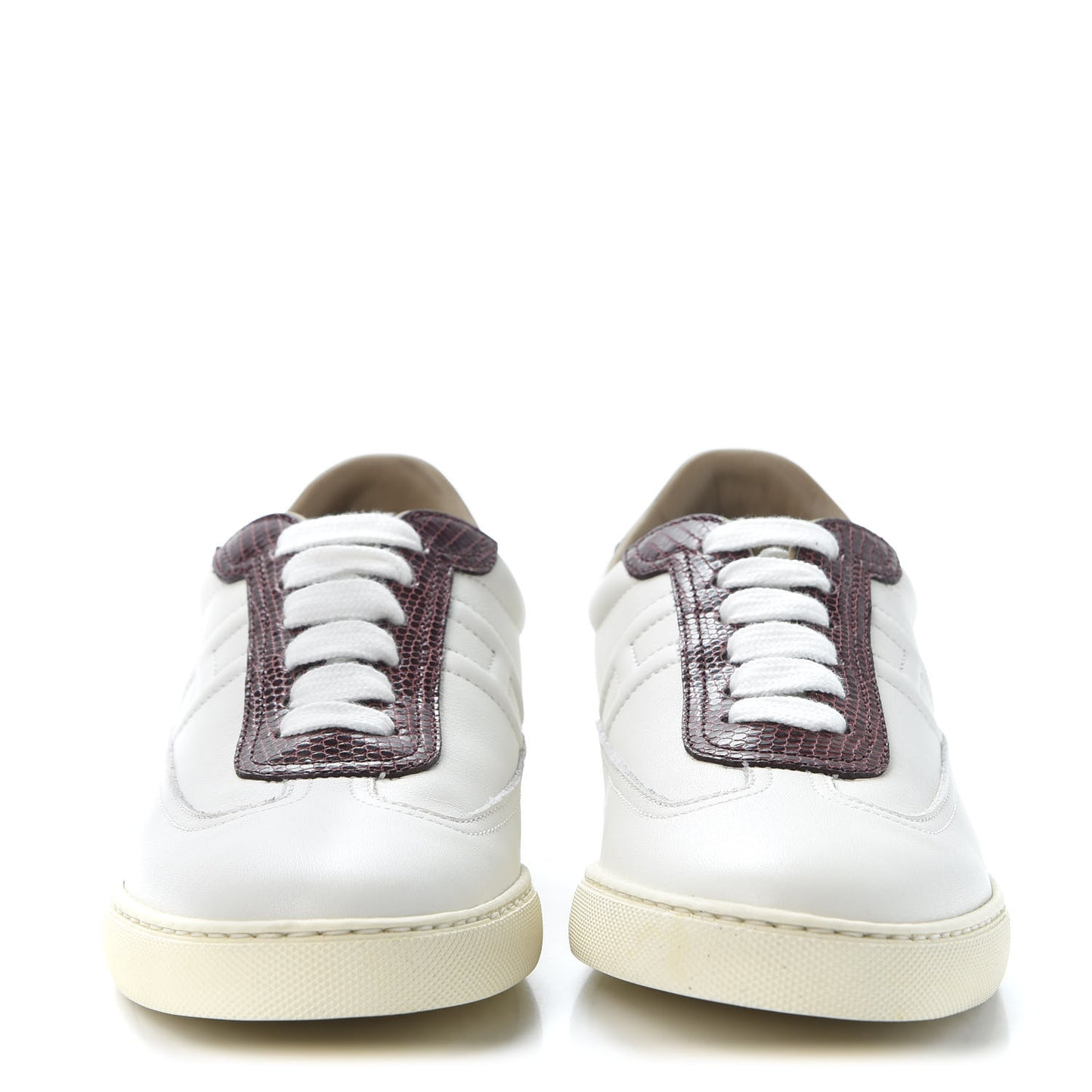 Calfskin Lizard Womens Quicker Sneakers 36 White Bordeaux