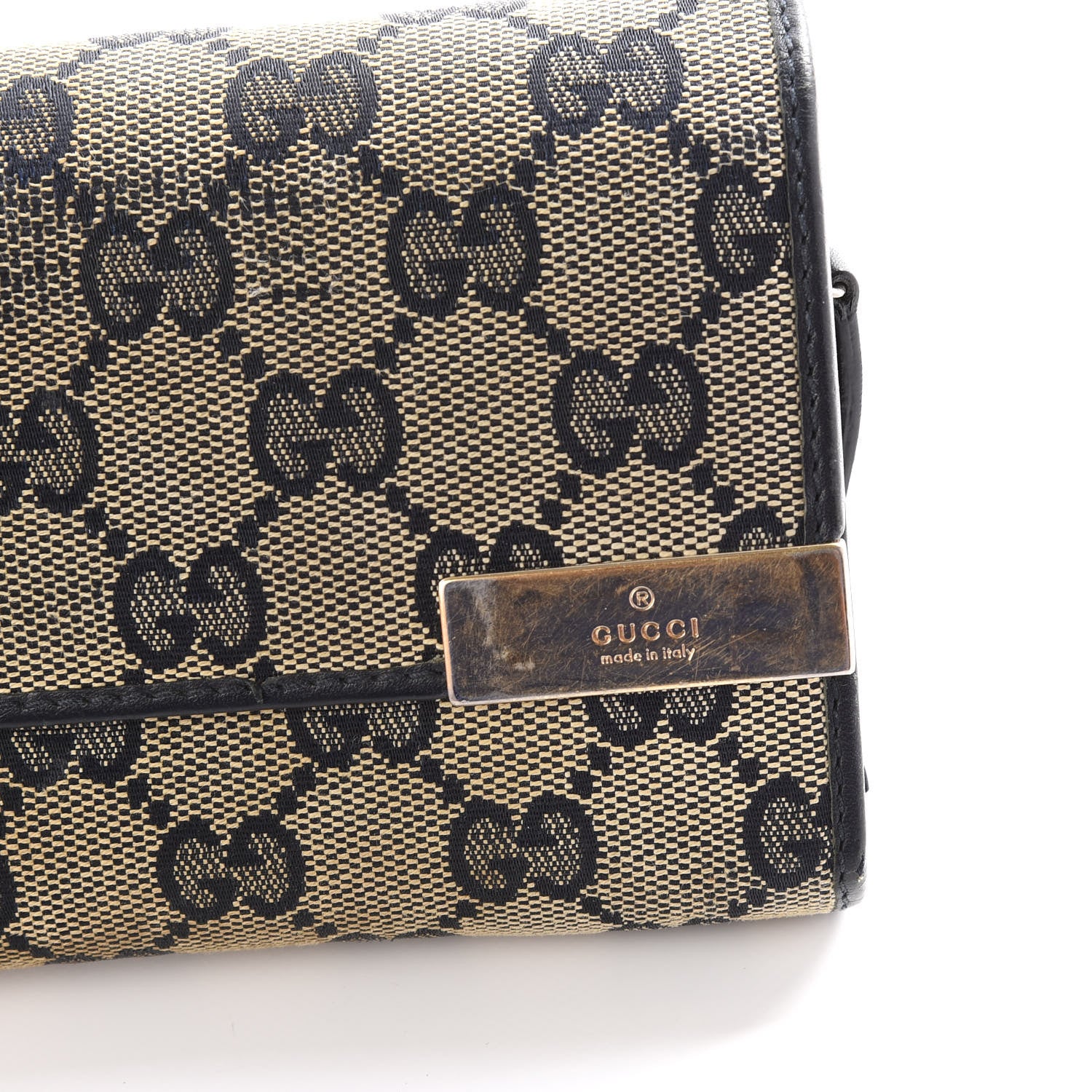 Gucci GG Supreme Monogram Dice Chain Wallet Beige Blue 11 of 14