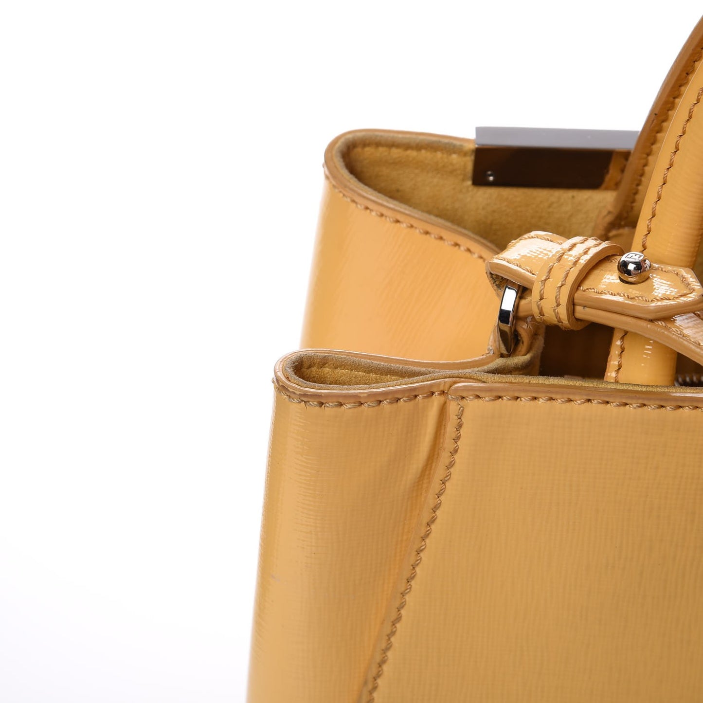Vitello Vernice Camoscio Petite 2Jours Tote Alchemy Yellow