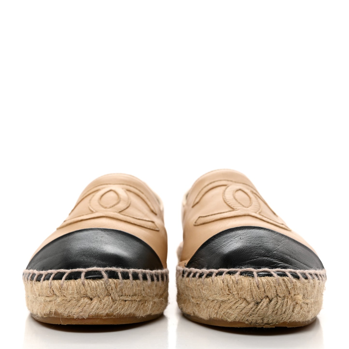 Lambskin CC Espadrilles 37 Beige Black