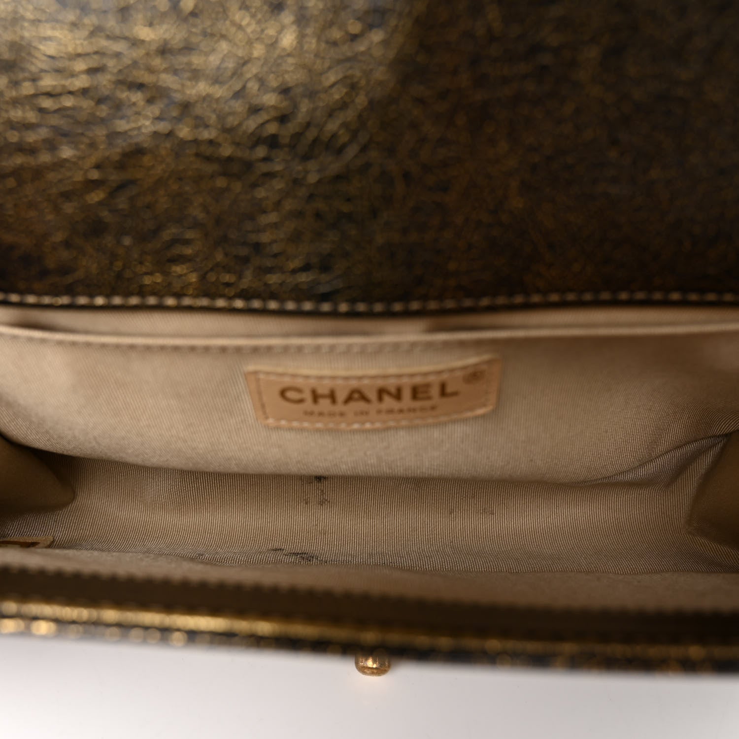 Chanel Cracked Metallic Calfskin Quilted Medium Boy Flap Gold 5 of 11