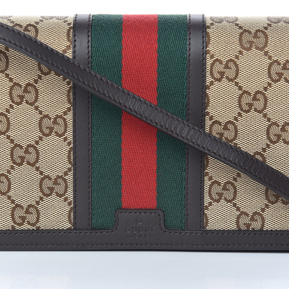 Gucci Monogram Web Strap Wallet Dark Brown 10 of 11