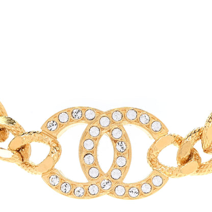 Chanel Crystal Chain Link CC Choker Necklace Gold 4 of 7