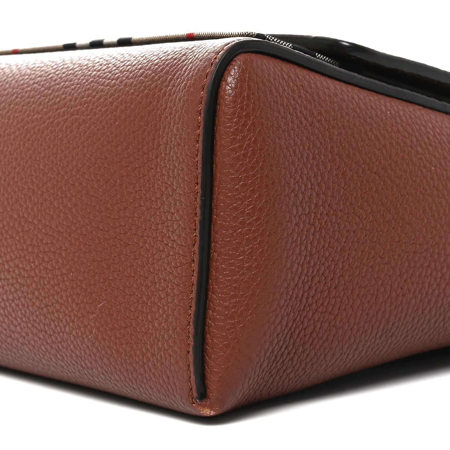 Burberry Grainy Calfskin Vintage Check Note Crossbody Bag Malt Brown 9 of 9
