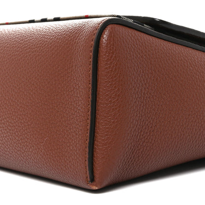 Burberry Grainy Calfskin Vintage Check Note Crossbody Bag Malt Brown 9 of 9