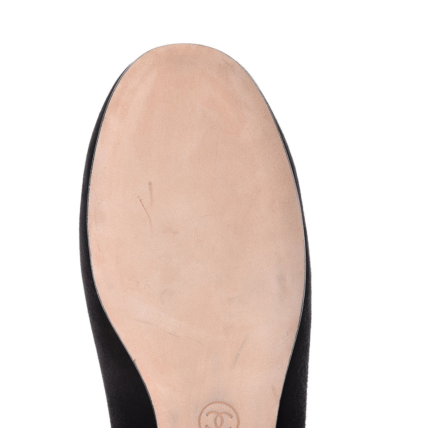 Chanel Kid Suede CC Flats 37.5 Black 11 of 11