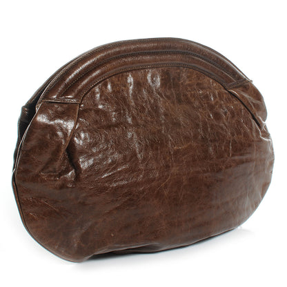 Balenciaga Chevre Leather Oval Clutch Truffle 3 of 7
