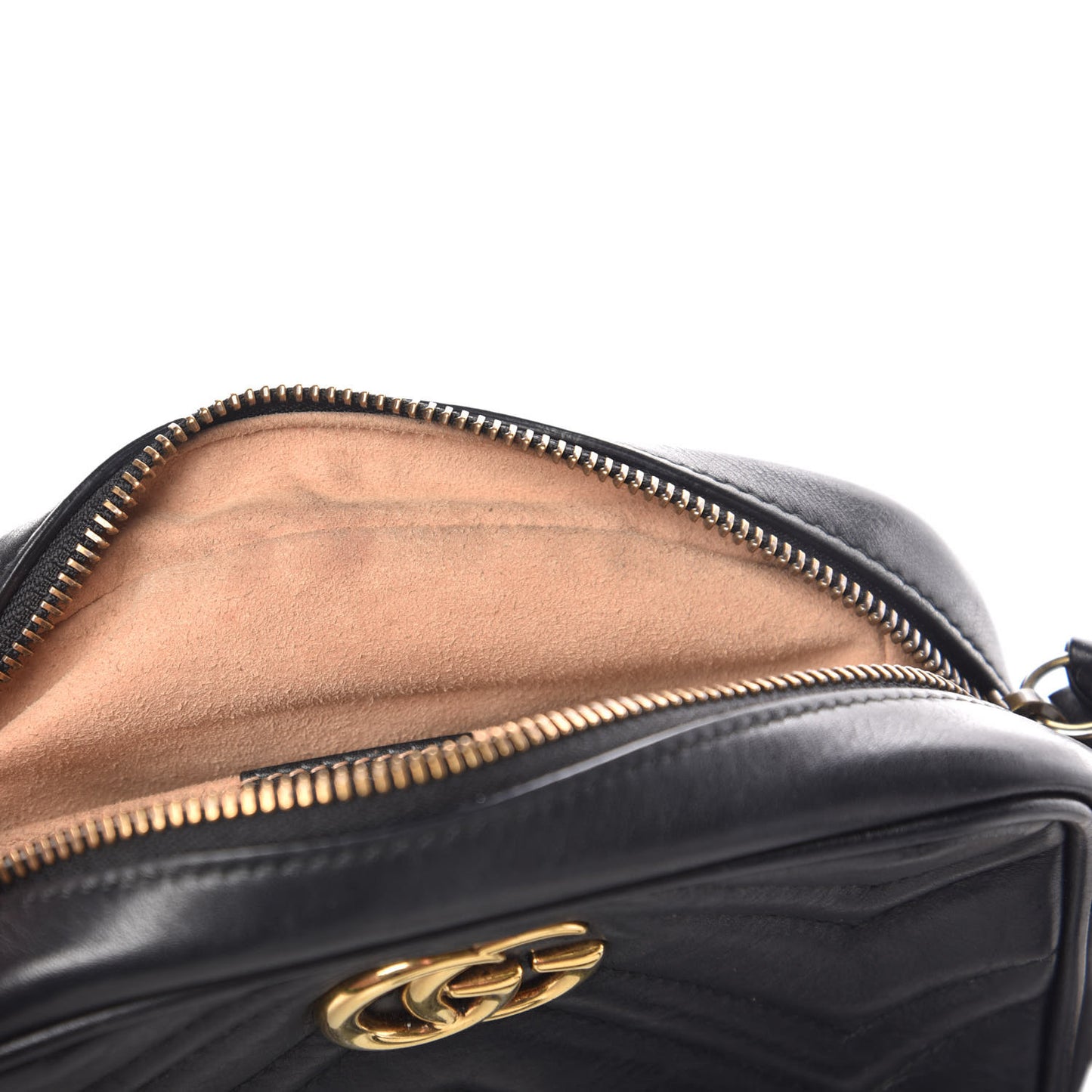 Calfskin Matelasse Mini GG Marmont Chain Shoulder Bag Black