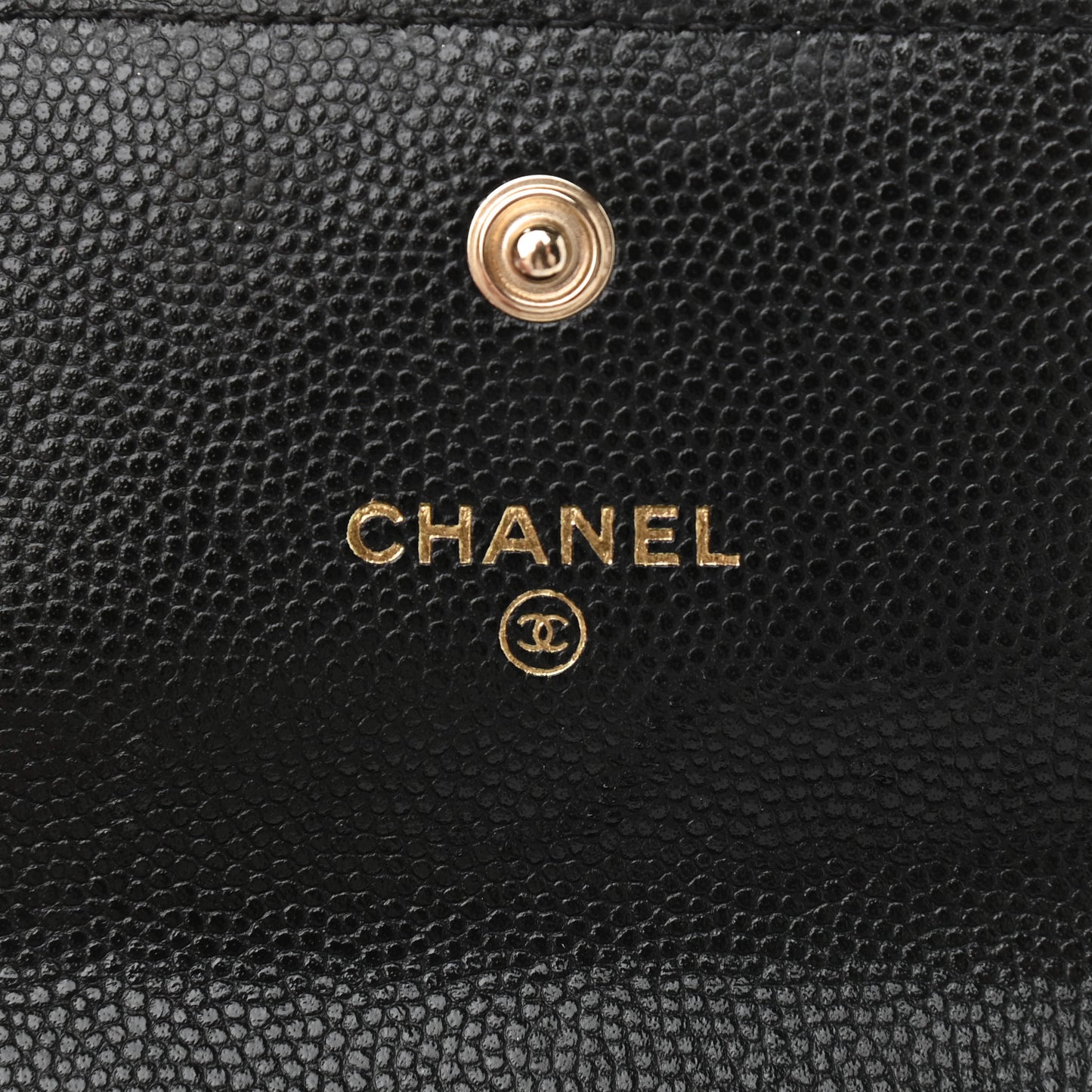 Caviar Quilted Pearl Card Holder On Chain Black