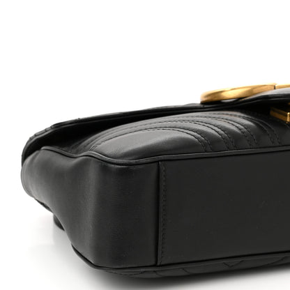 Gucci Calfskin Matelasse Medium GG Marmont Shoulder Bag Black 9 of 12