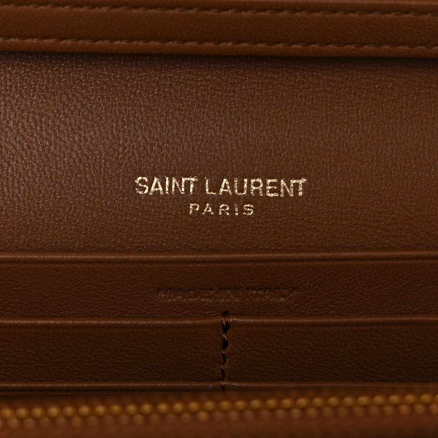 Lambskin Carre Quilted Cassandre Chain Wallet Brown