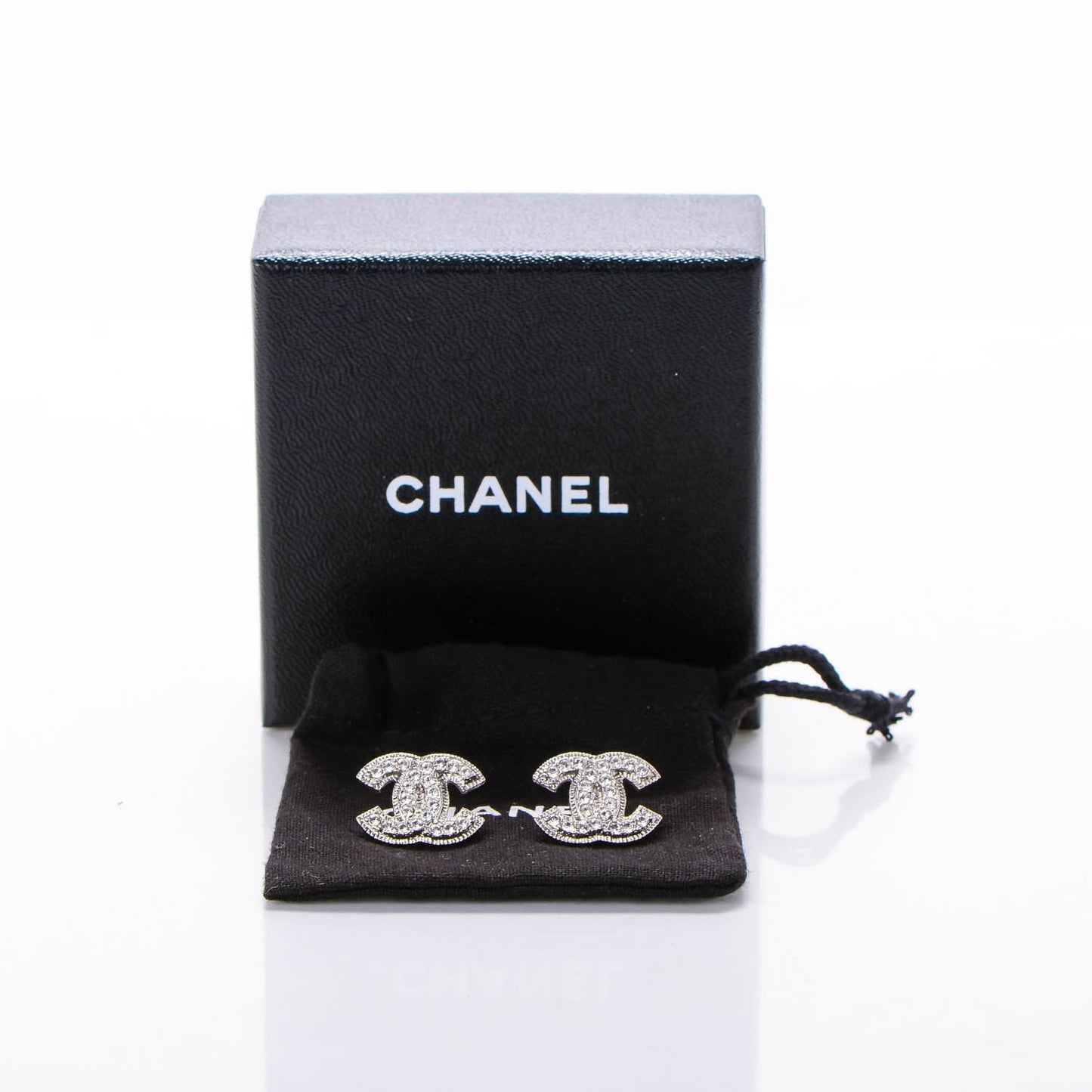 Crystal CC Earrings Silver