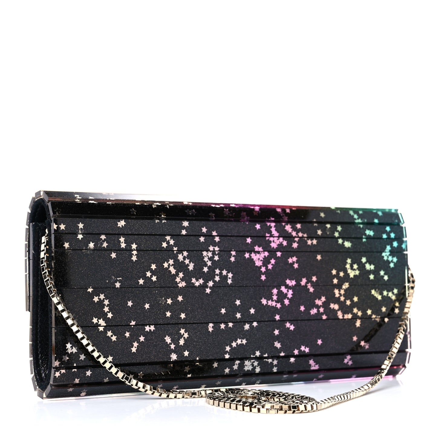 Acrylic Glitter Sweetie Star Clutch Black