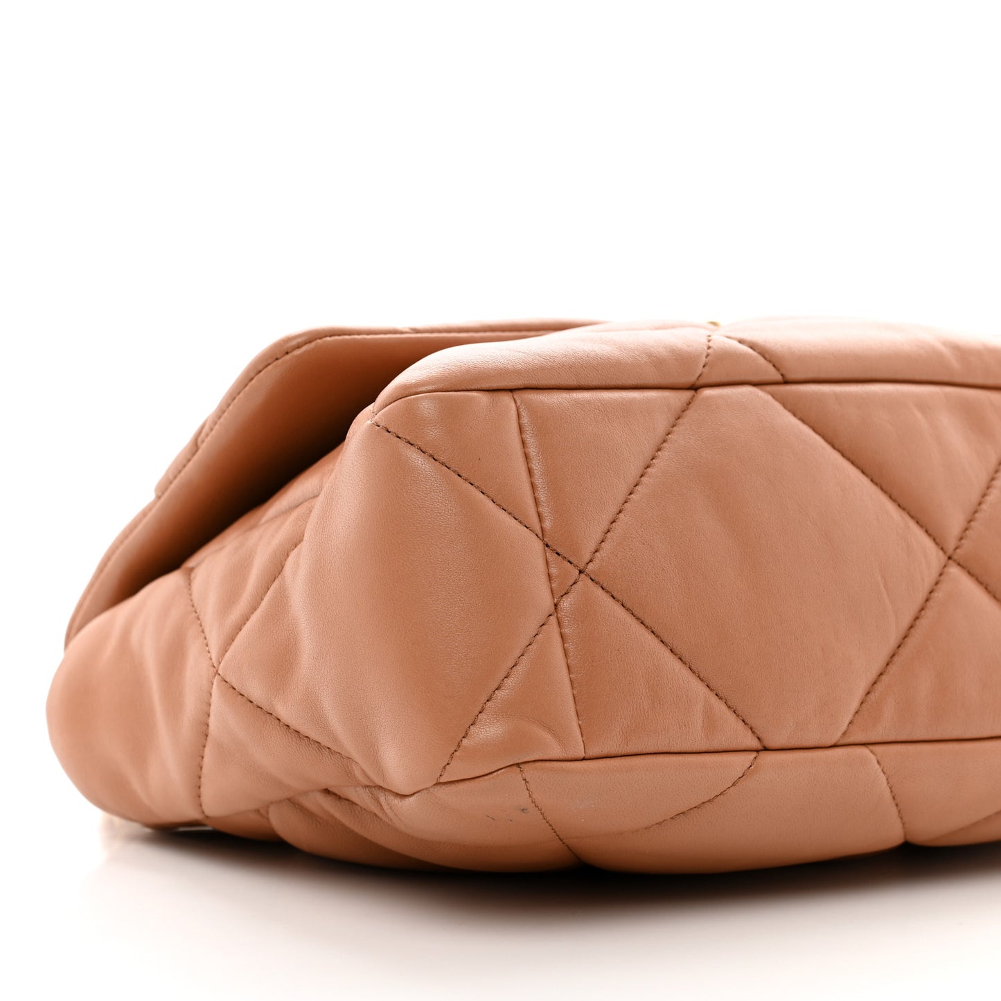Lambskin Quilted Large Chanel 19 Flap Brown