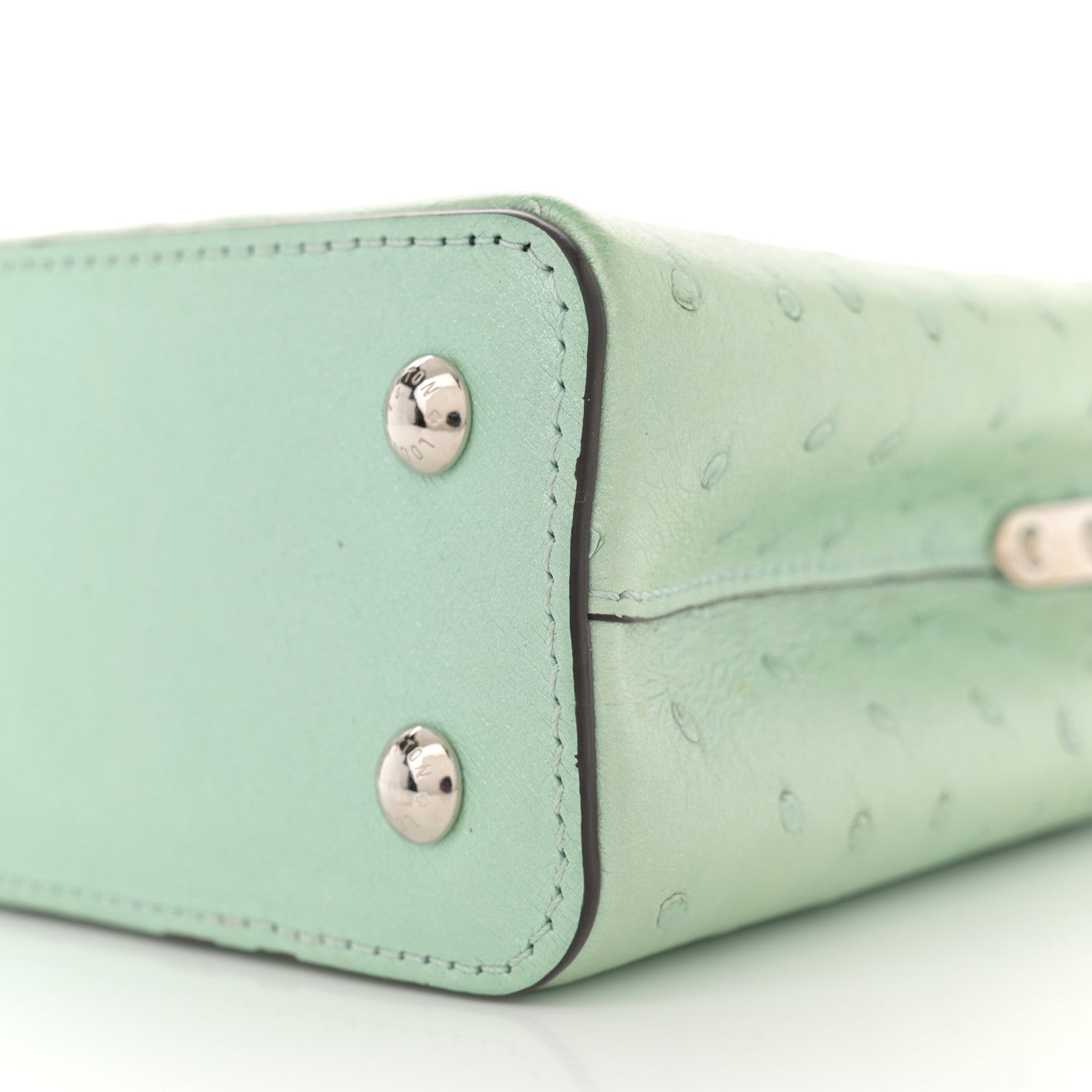 Louis Vuitton Iridescent Ostrich Capucines Mini Vert d’Eau 9 of 13