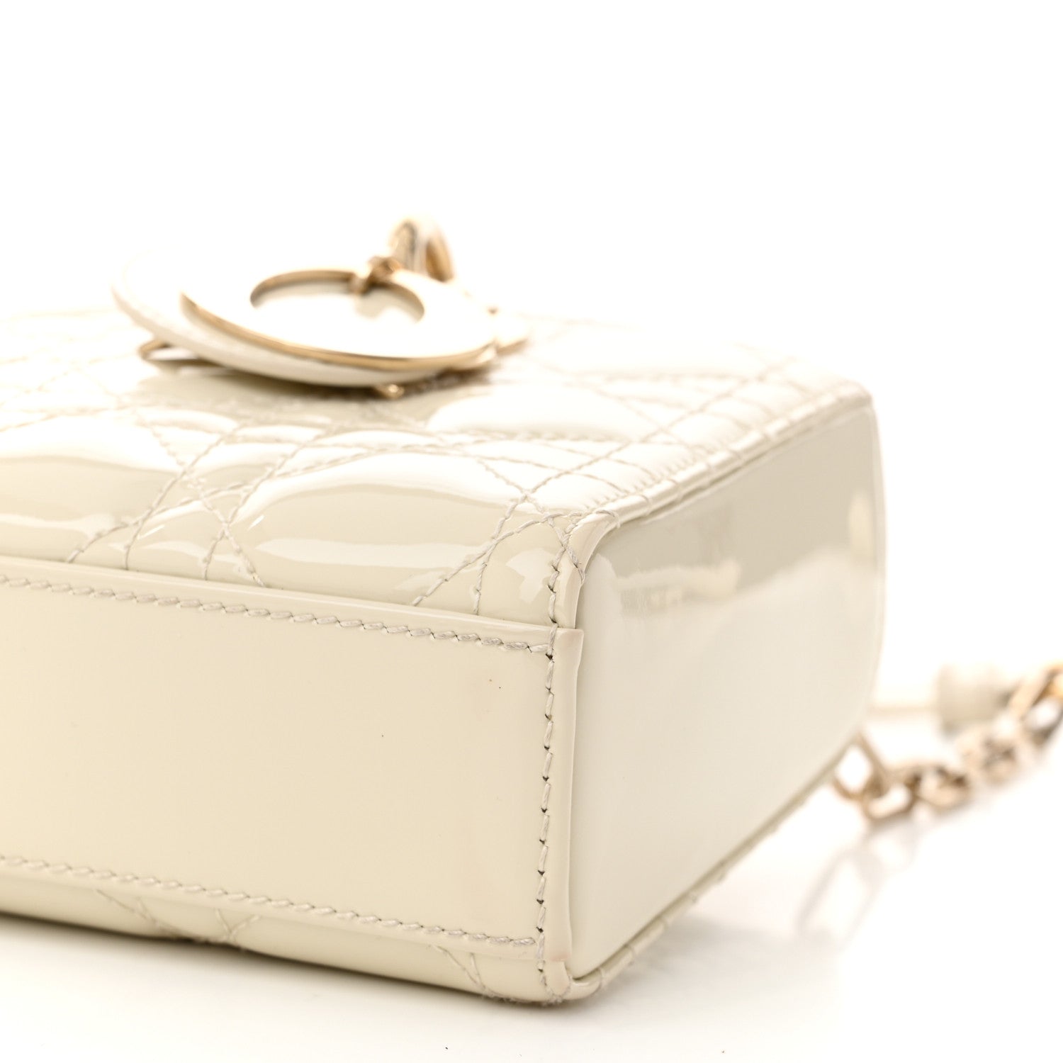 Christian Dior Patent Cannage Small Lady D-Joy White 10 of 12
