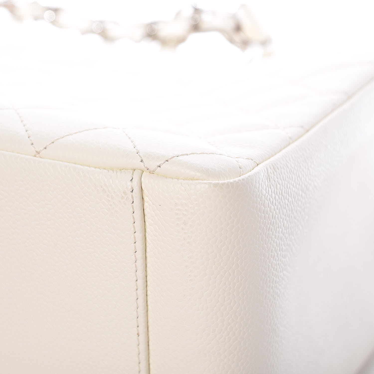 Chanel Caviar Quilted Grand Shopping Tote GST White 9 of 15