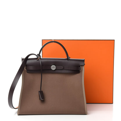 Hermes Vache Hunter Toile Herbag Zip 31 PM Etoupe Ebene 11 of 11