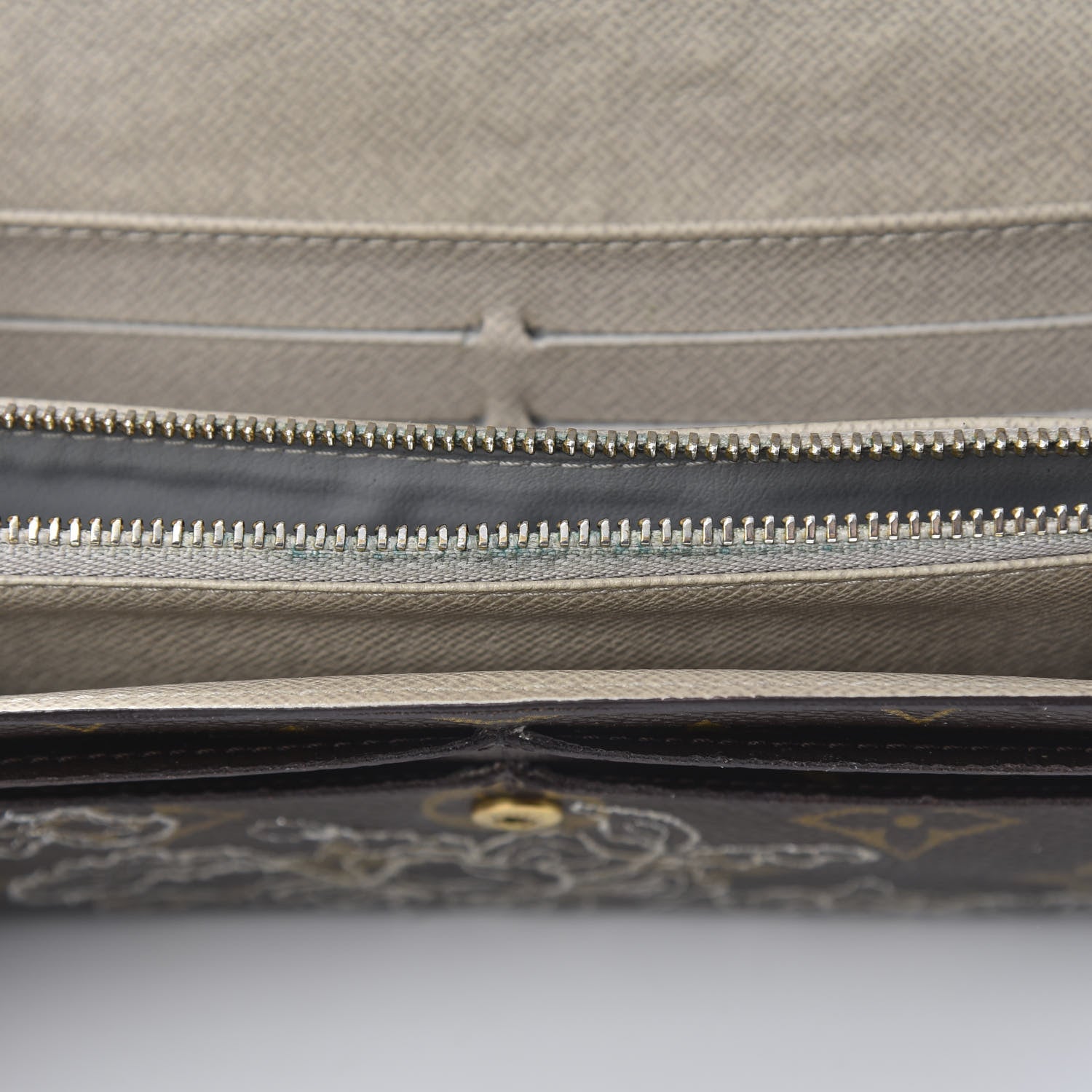 Louis Vuitton Monogram Dentelle Sarah Wallet Silver 8 of 12