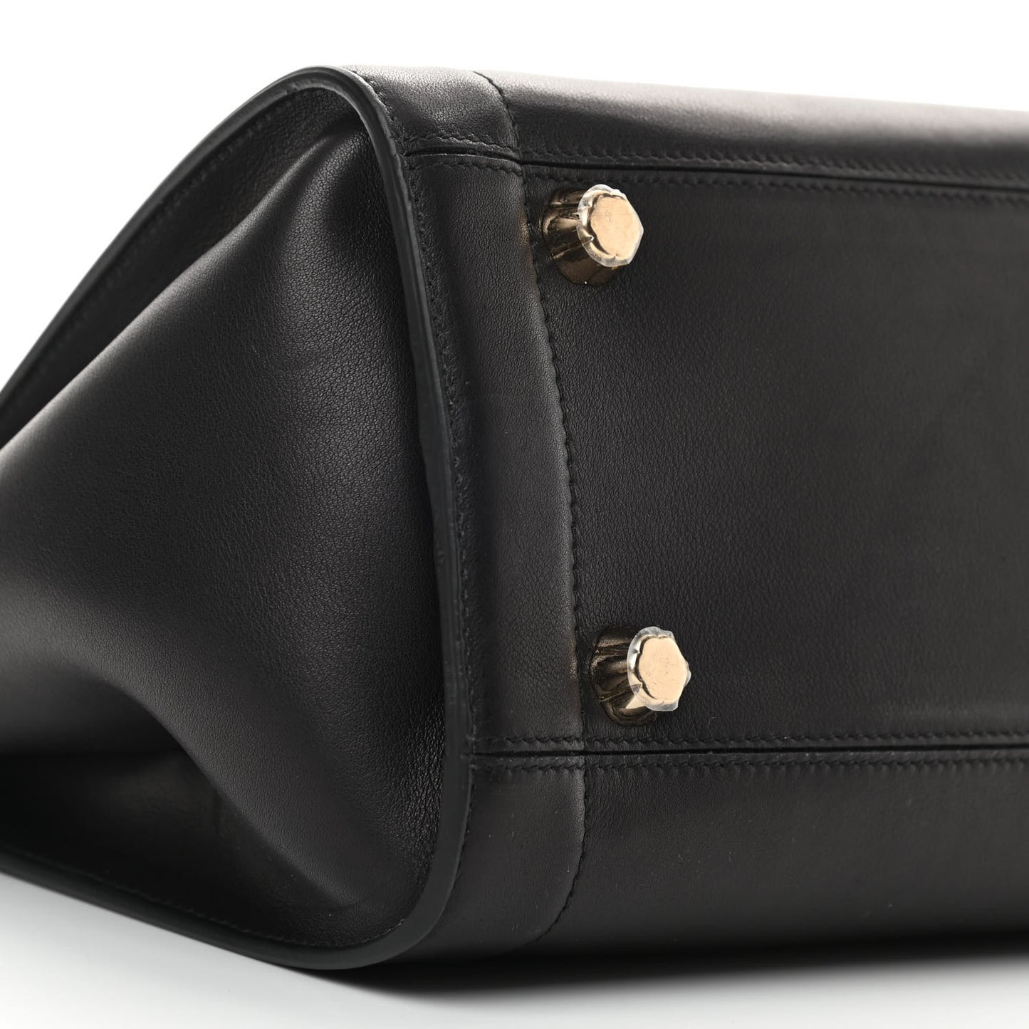Calfskin Sofia Rainbow Top Handle Bag Black