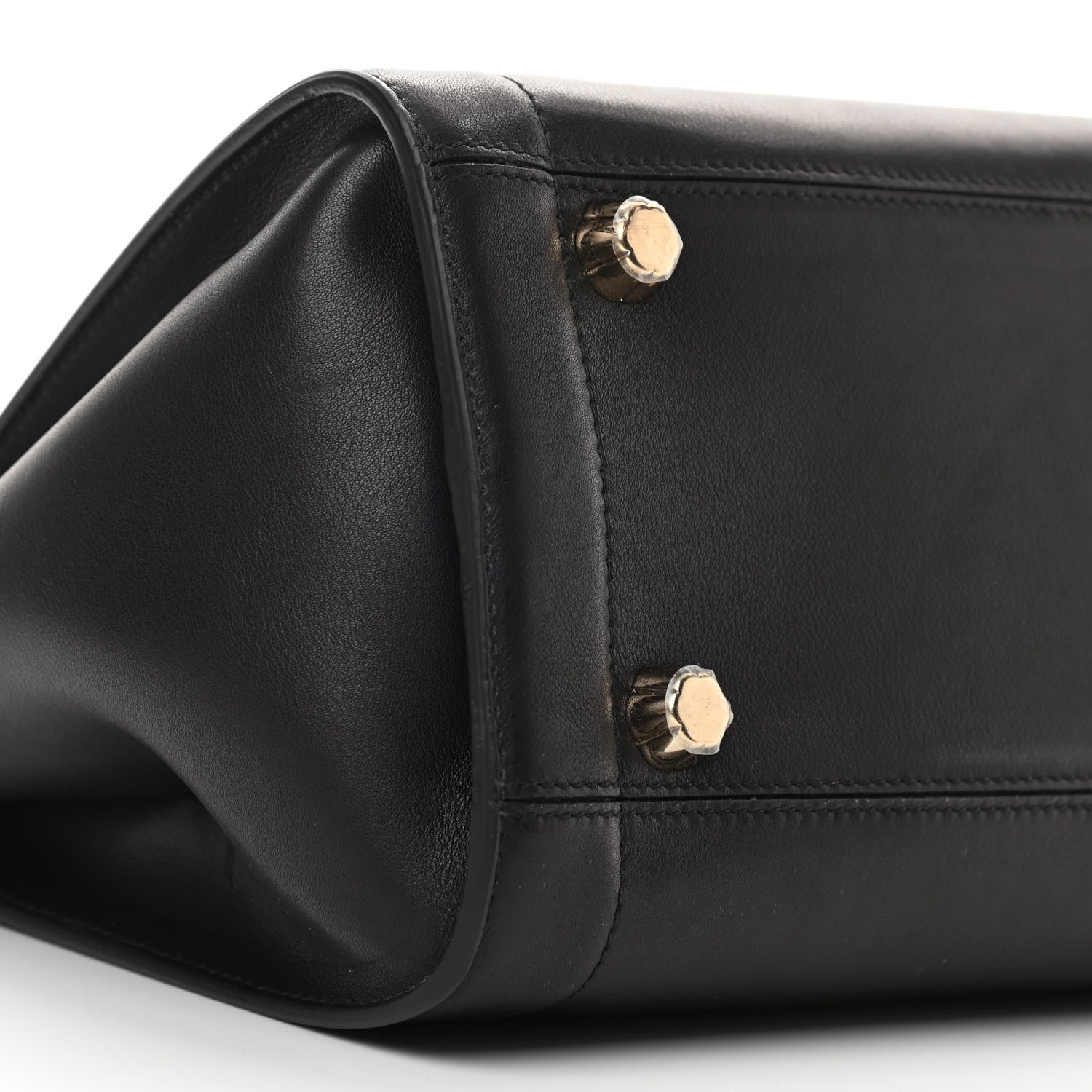 Salvatore Ferragamo Calfskin Sofia Rainbow Top Handle Bag Black 8 of 12