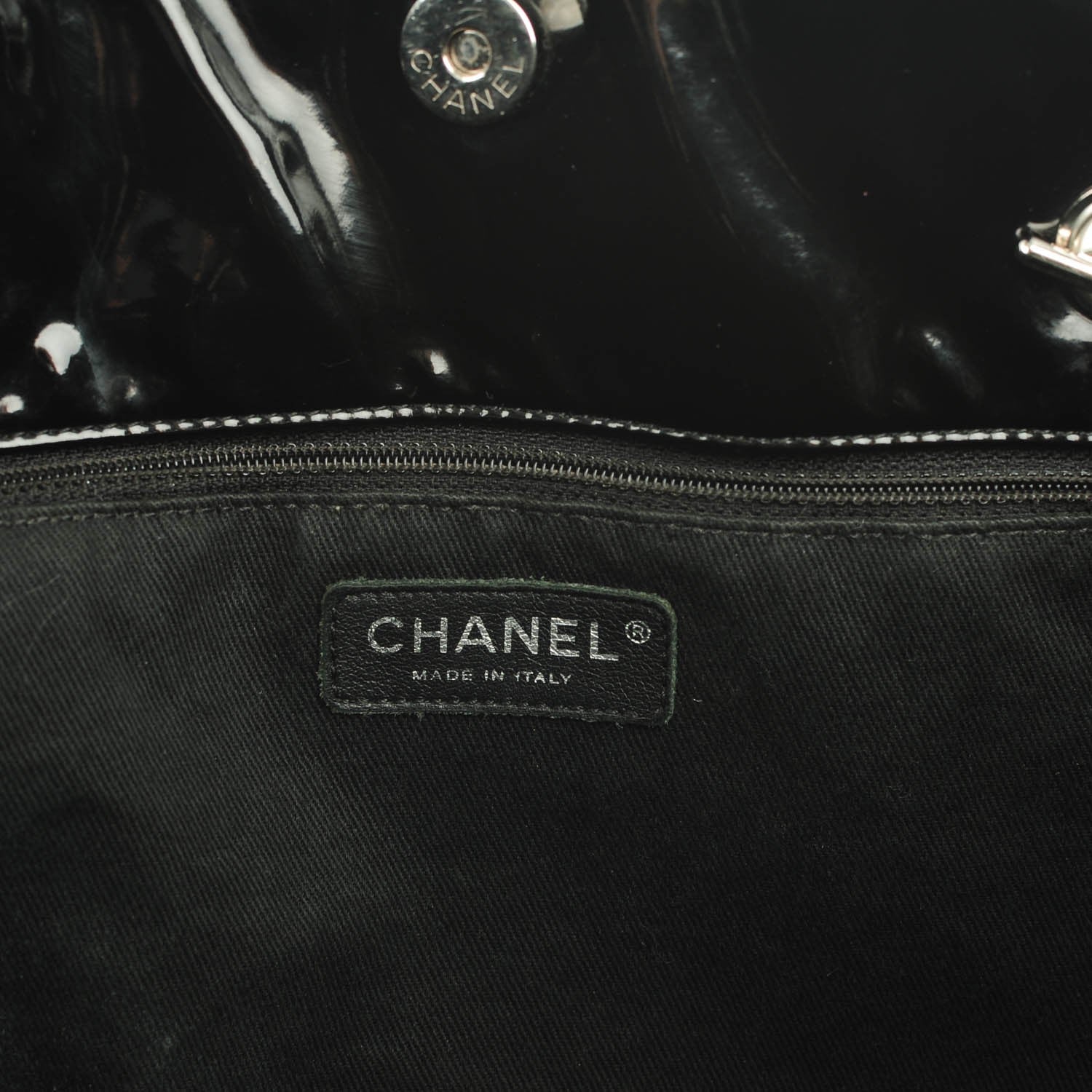 Chanel Vinyl Quilted In The Business Large Tote Black 6 of 7