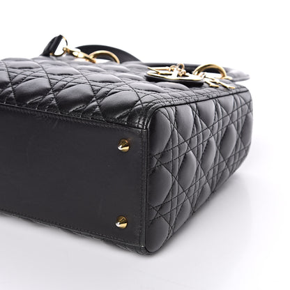 Christian Dior Lambskin Cannage Medium Lady Dior Black 10 of 15
