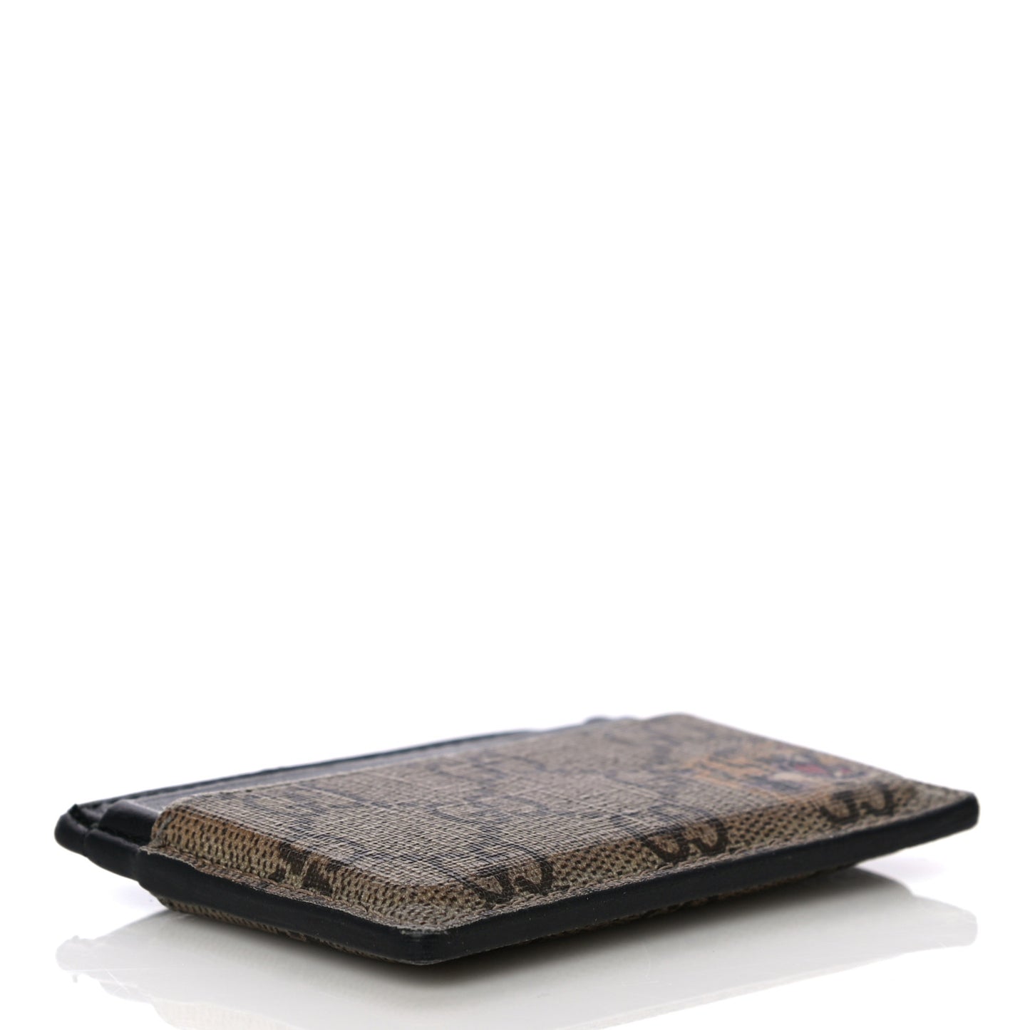 GG Supreme Monogram Tiger Print Card Holder Black