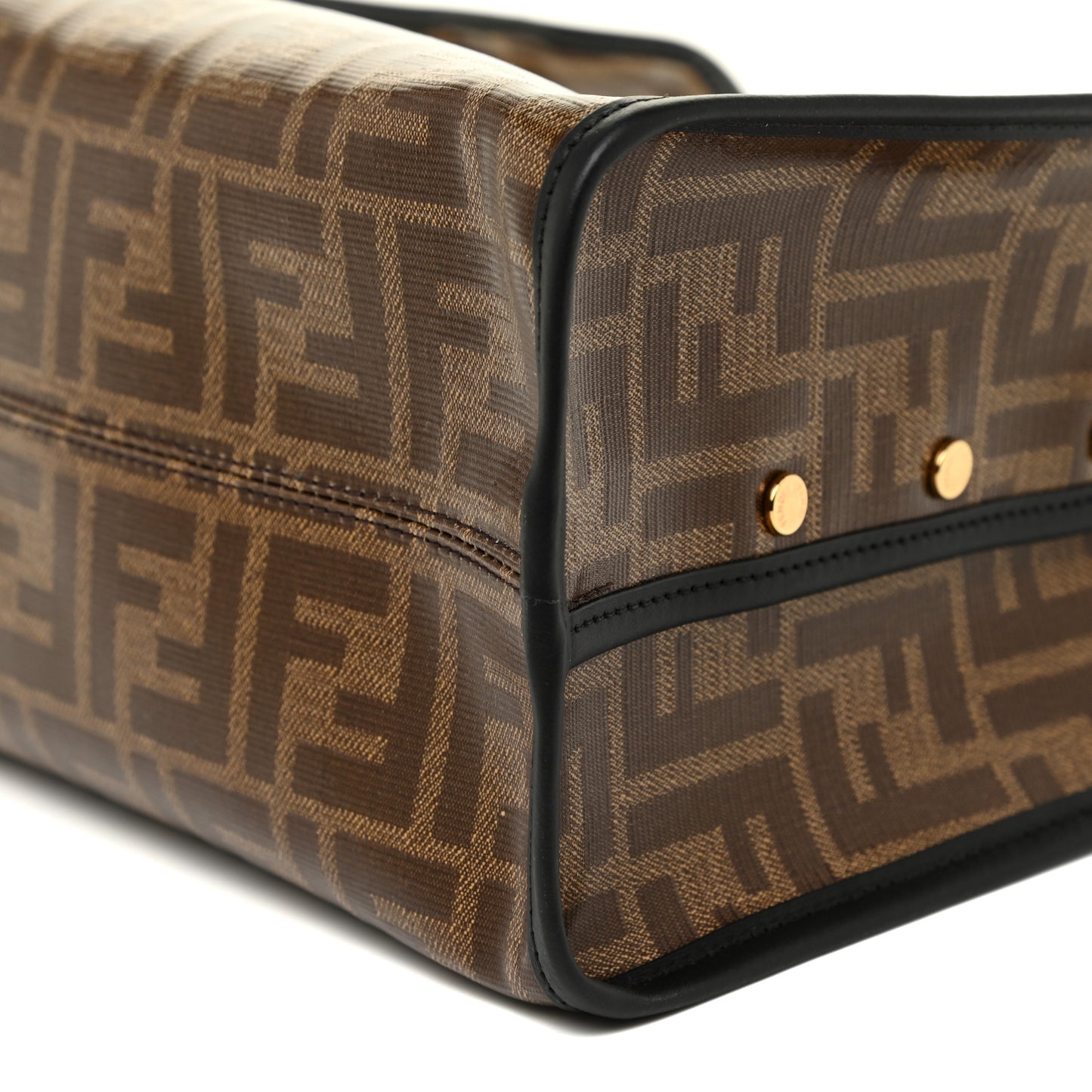 Glazed Fabric Vitello Century FF 1974 Stamp Patch Mini Peekaboo Defender Cover Mogano Panna Black