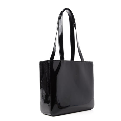 Chanel Patent Logo Shoulder Bag Black 3 of 13