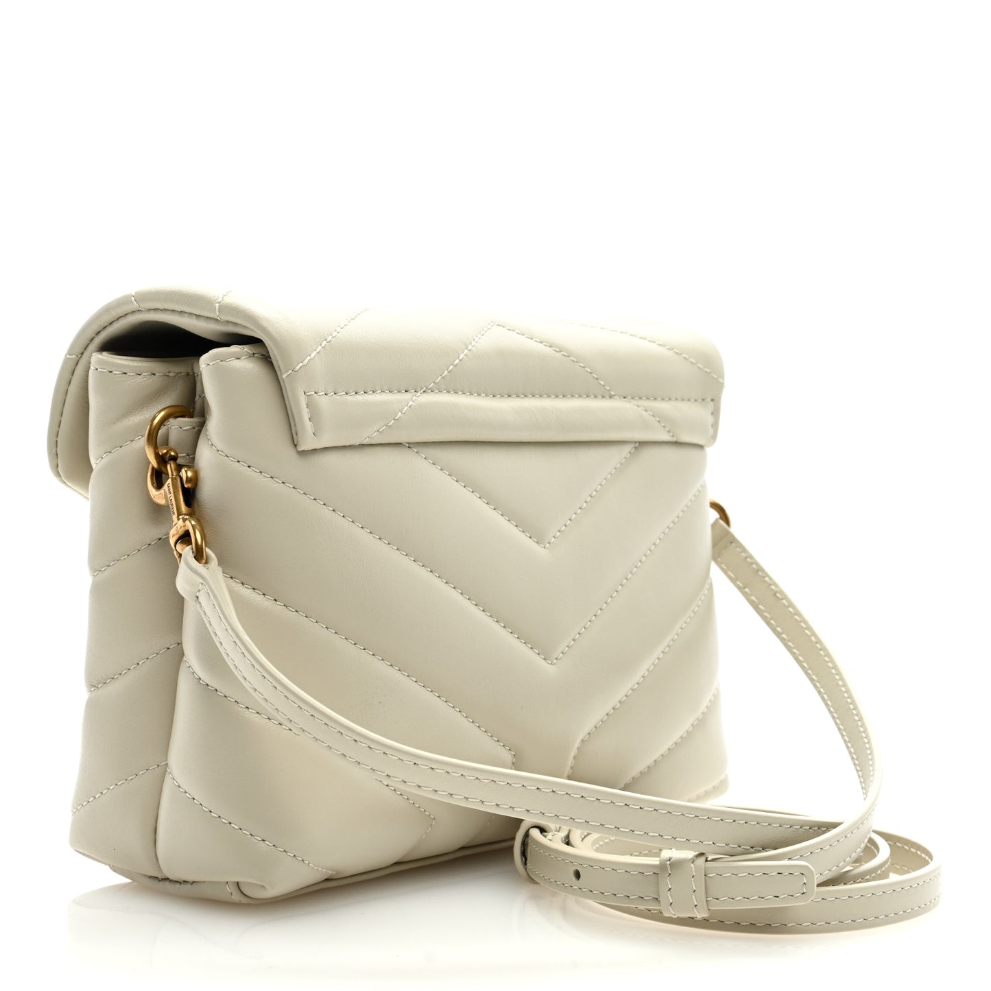 Calfskin Y Quilted Monogram Toy Loulou Crossbody Bag Blanc Vintage
